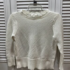 LOFT Women's Textured White Sweater